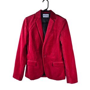 Zadig & Voltaire Womens Red Velvet Vero Blazer 38 Tailored Fit Single Button
